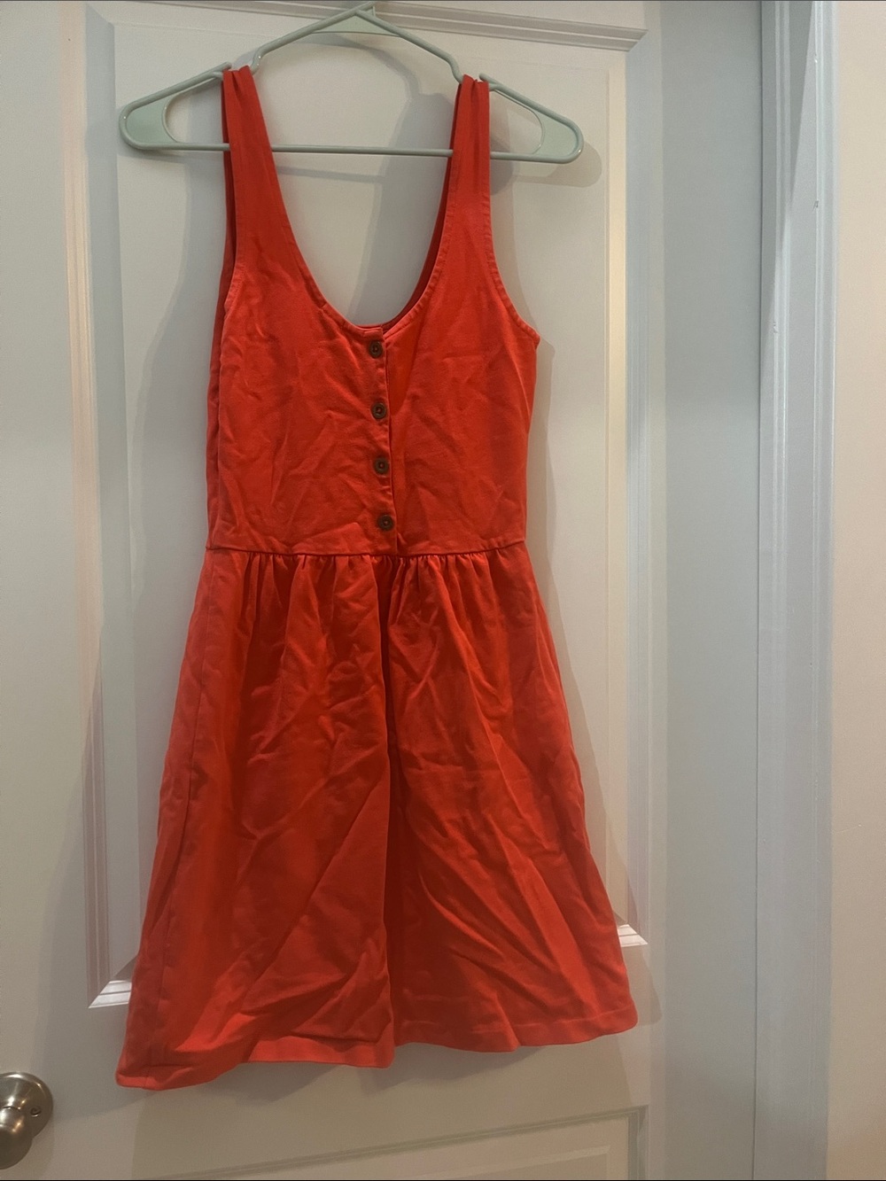 Sleeveless J Crew Red Button-Front Mini Dress